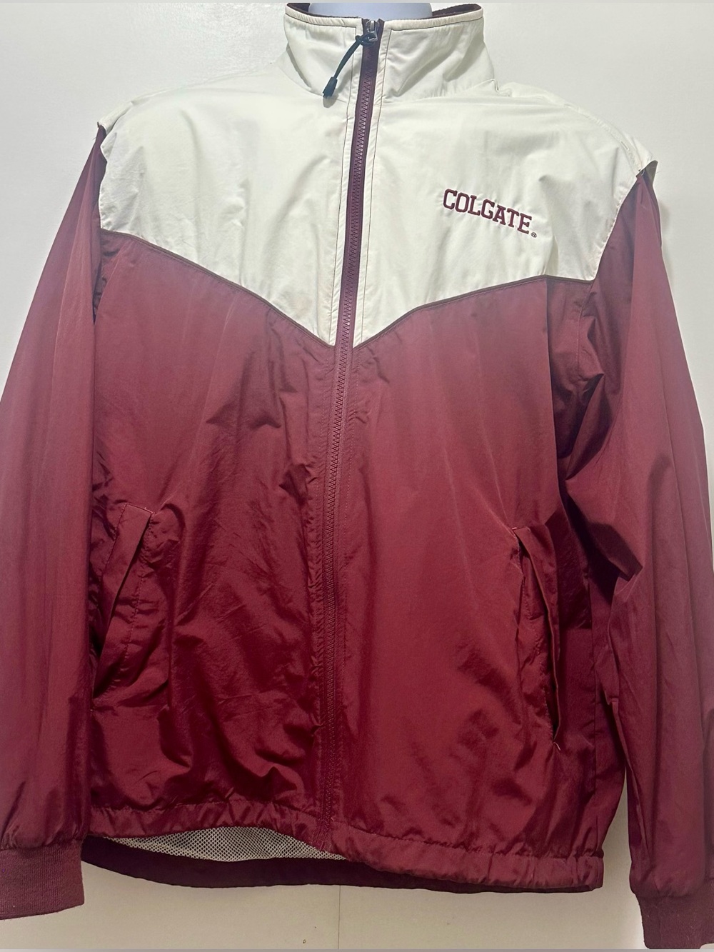 Charles River Apparel Maroon & Cream Two-Tone Jacket
